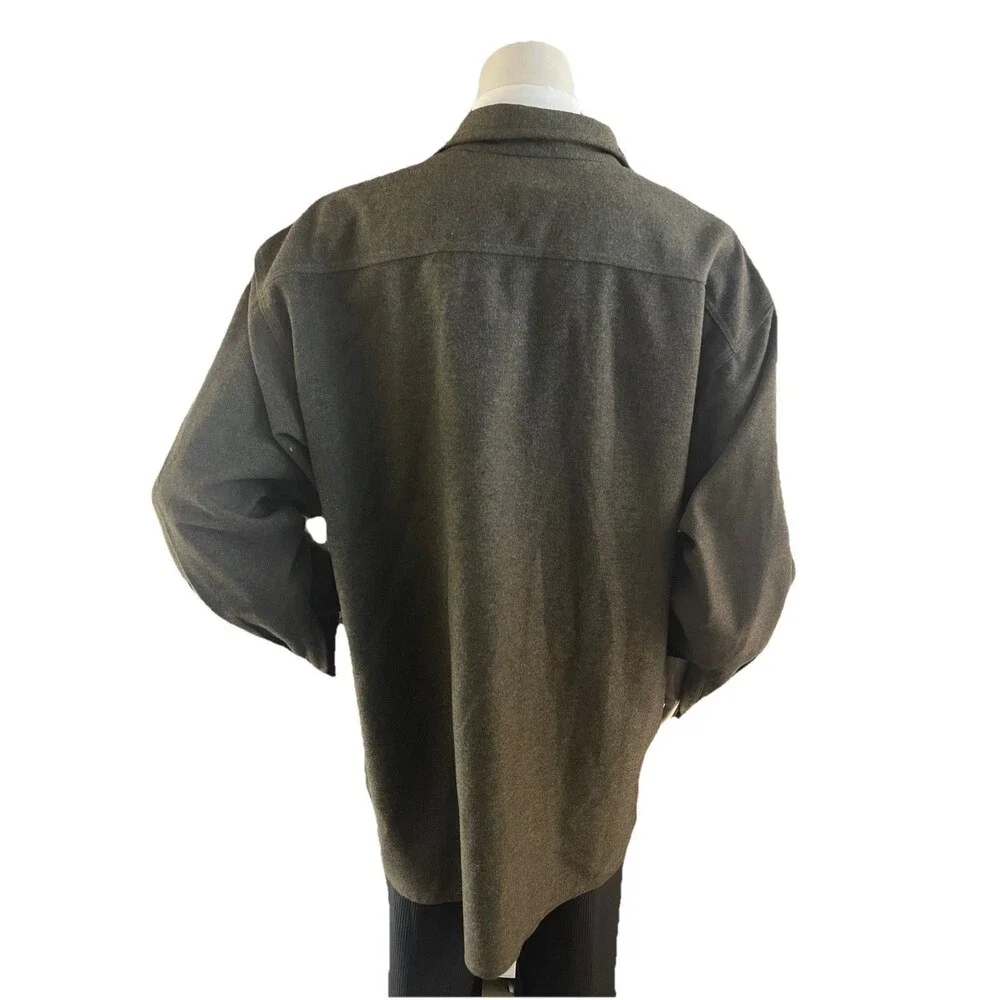 VTG Banana Republic Wool Blend CPO Shirt Jacket XL Olive Green Portugal Lined